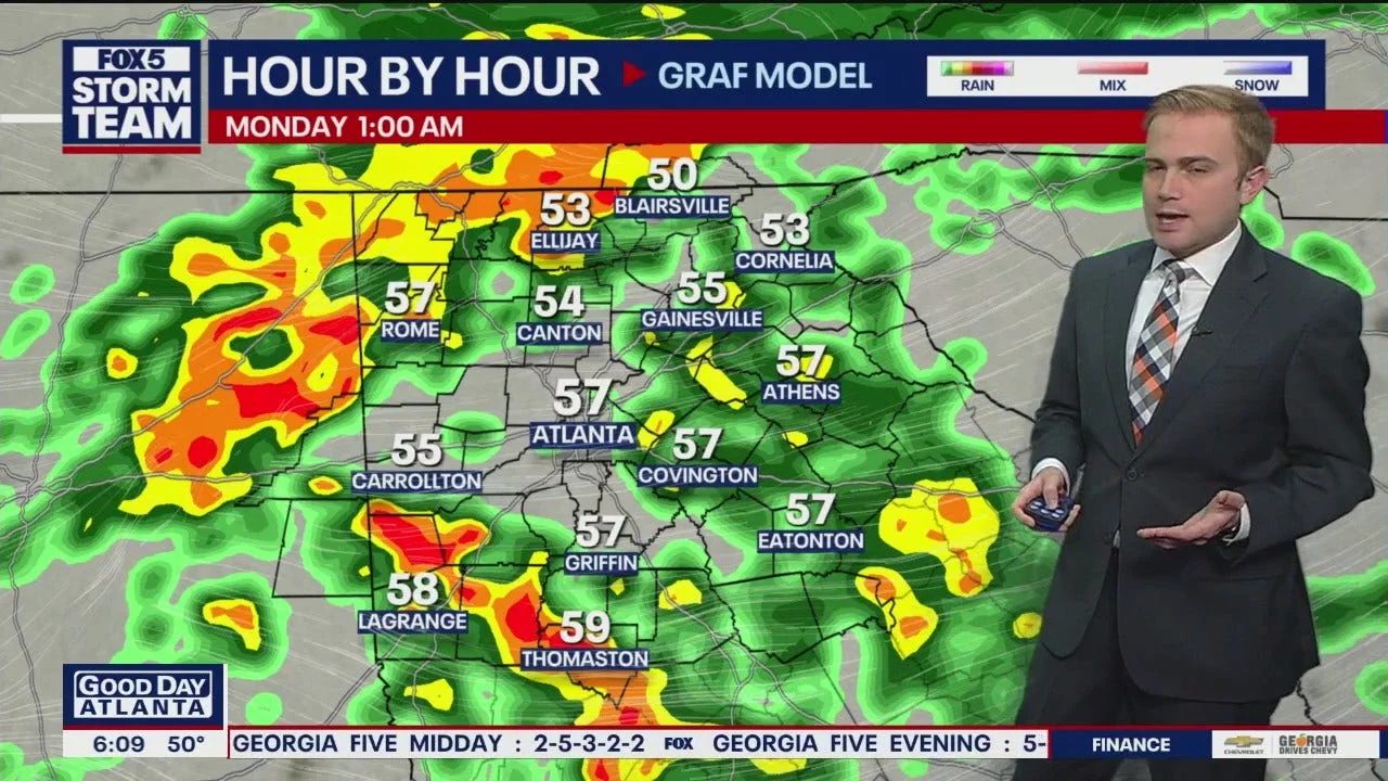 Metro Atlanta weather Rain Sunday temperatures dro 20251026 152307