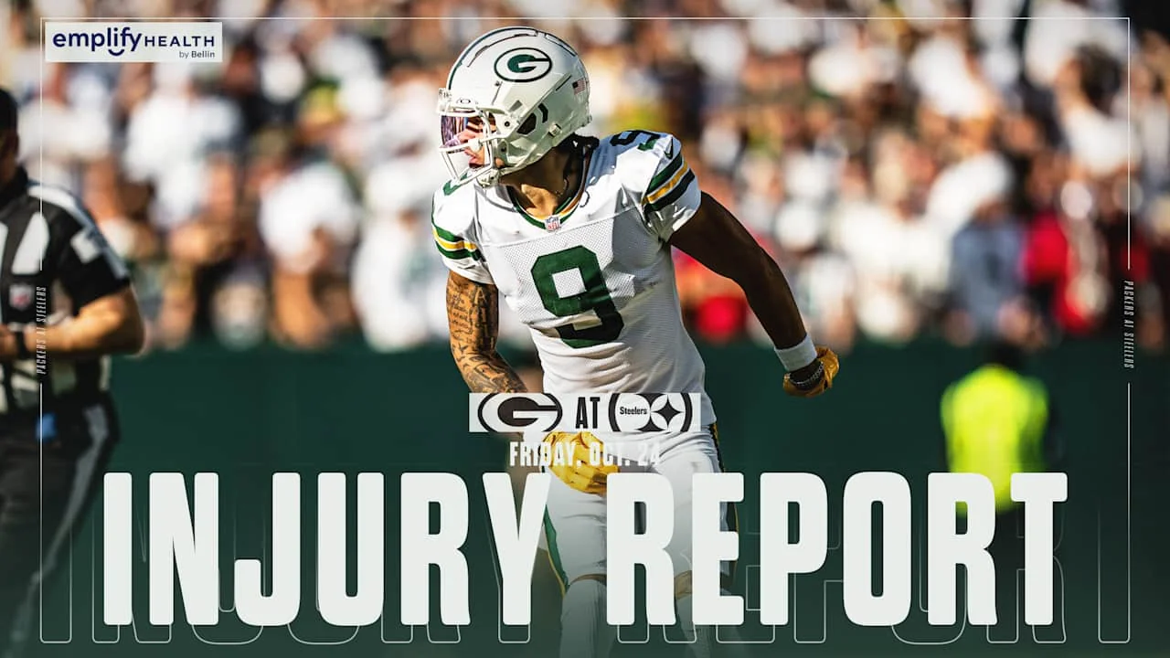 Packers list five questionable rule out two vs Ste 20251026 144950