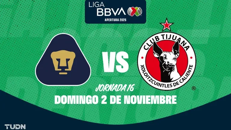 Horario y donde ver el Pumas vs Tijuana de la Jorn 20251102 192447