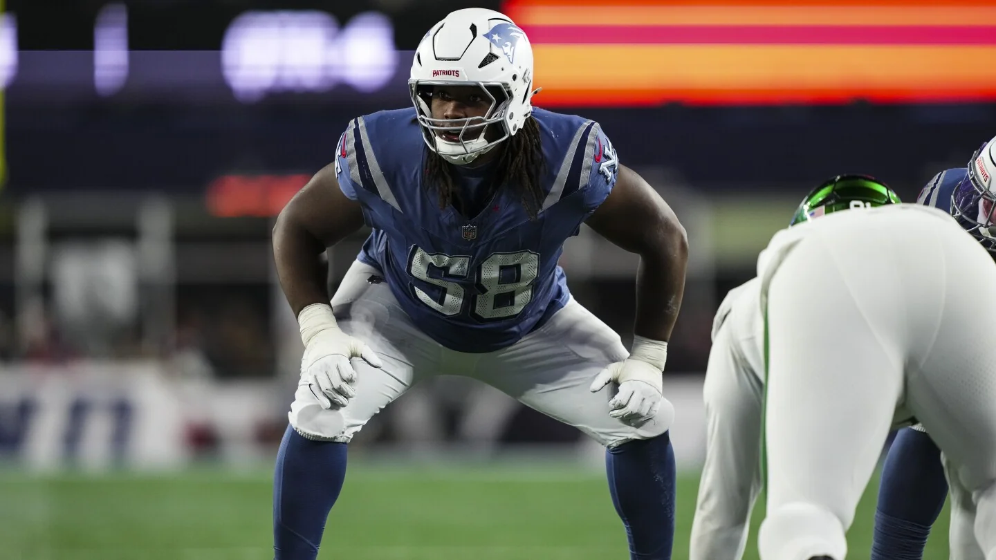 Patriots LG Jared Wilson carted off with an ankle 20251123 222858