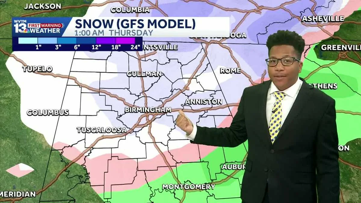 Snow flurries possible in Alabama What the models 20260112 101905