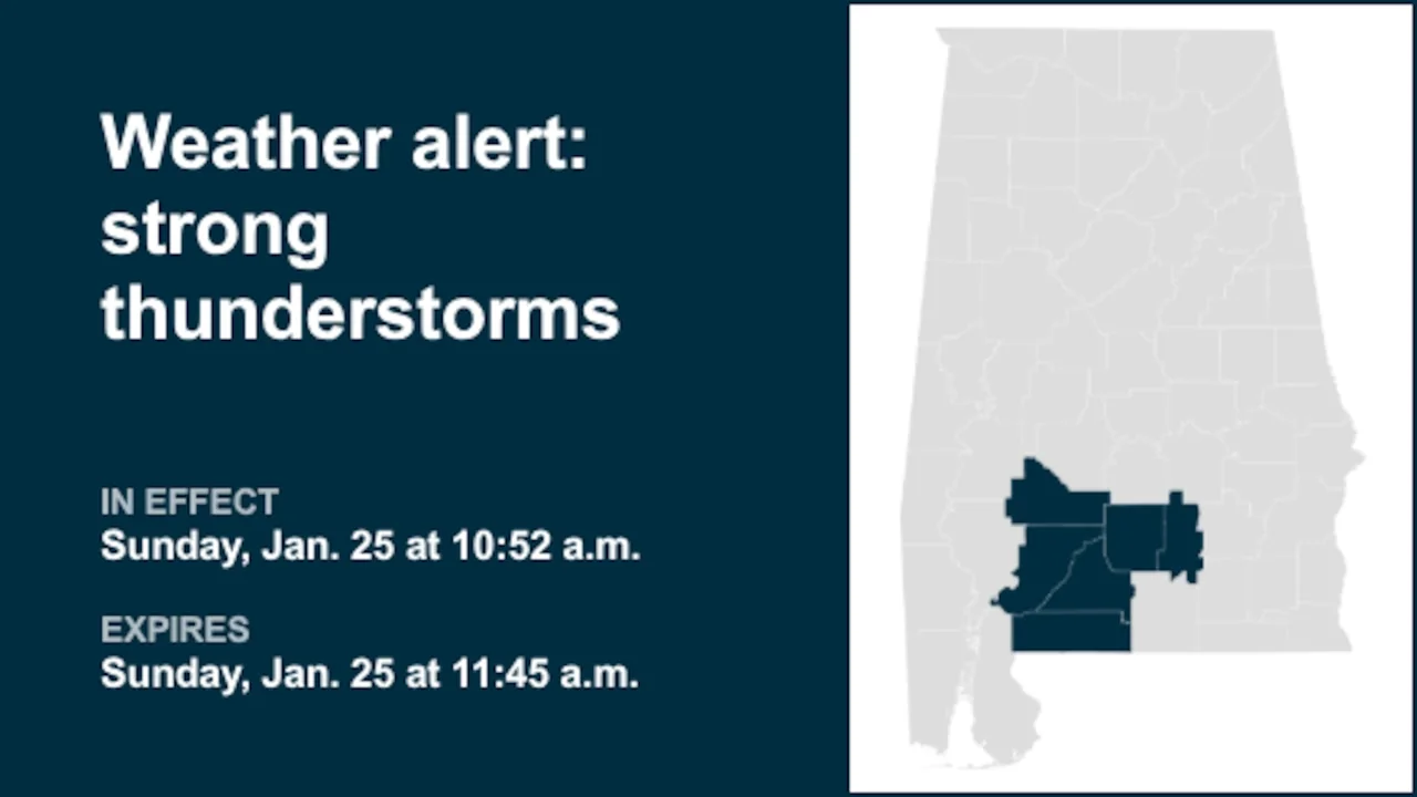 Update Weather alert announced for strong thunders 20260125 190837