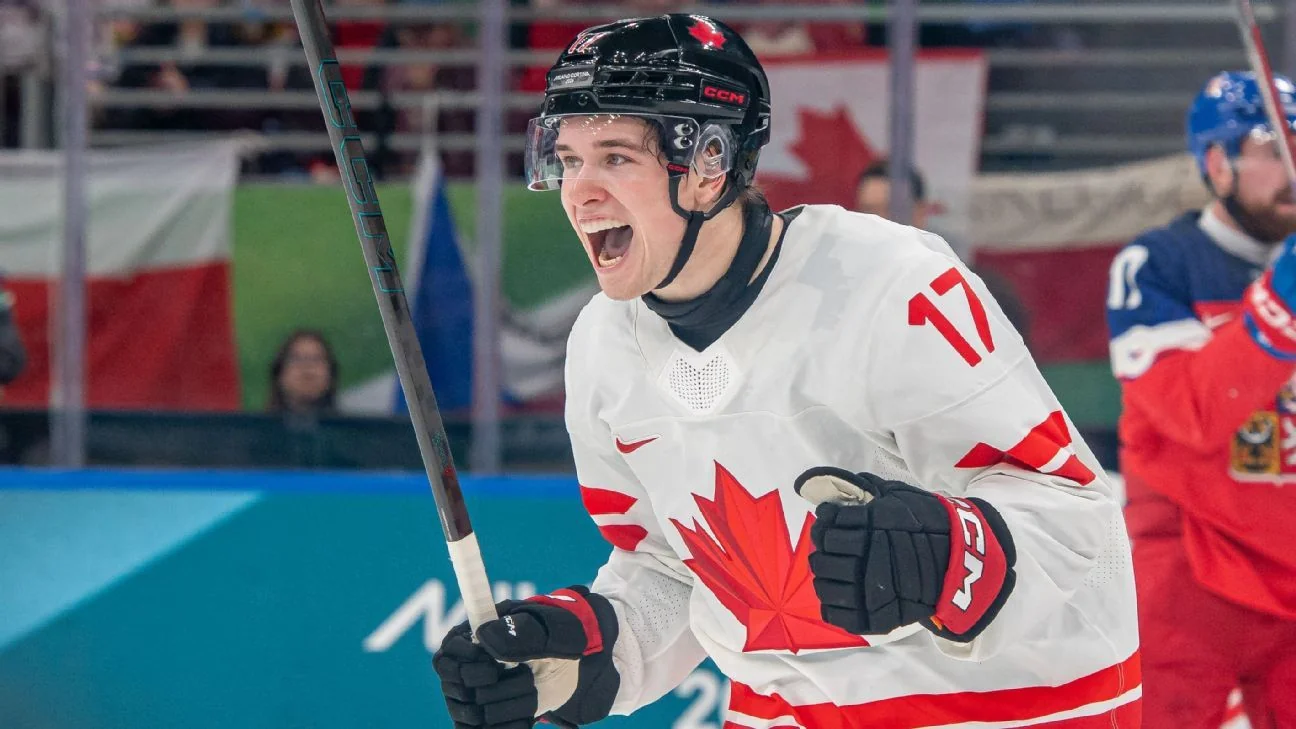 Celebrini leads Canadas rout in Olympic mens hocke 20260213 224227