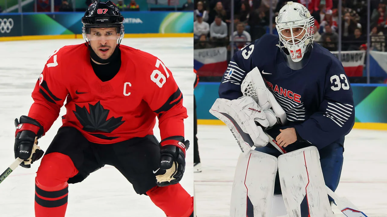 Crosby gifts Team France goalie stick after matchu 20260218 185746