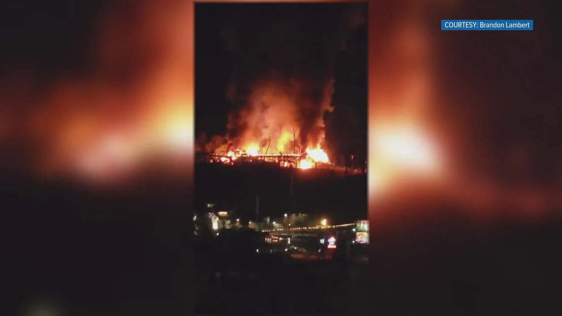 Large fire destroys at least two barns at SkyLand 20260213 132350