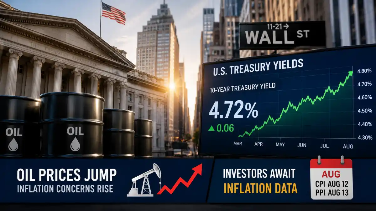 U.S. Treasury yields rise as oil prices increase ahead of key inflation data.